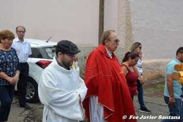 Santa Bárbara luce manto nuevo en la procesión de Lomo Catela (Foto Francisco Javier Santana)